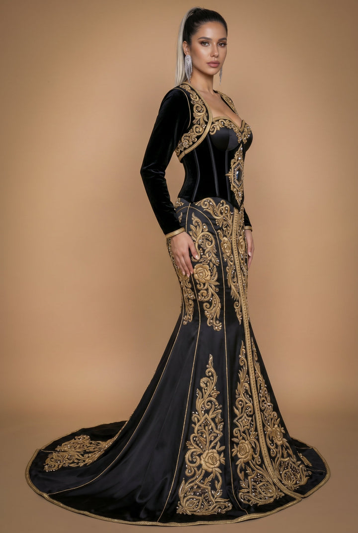 Caftan Royal Noir Impérial