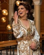 Caftan mariage haute couture blanc cassé et doré – Image 2