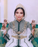 Caftan henné blanc et vert – Image 3