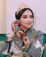 Caftan henné blanc et vert – Image 2